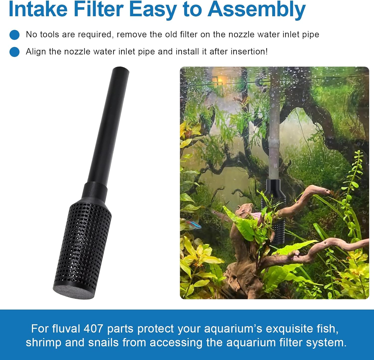 Aquarium Intake Guard, Aquarium Filter Intake Guard Fits for Fluval 306/307/406/407 Models, Fish Safe Filter Cover Aquarium Filter Accessories