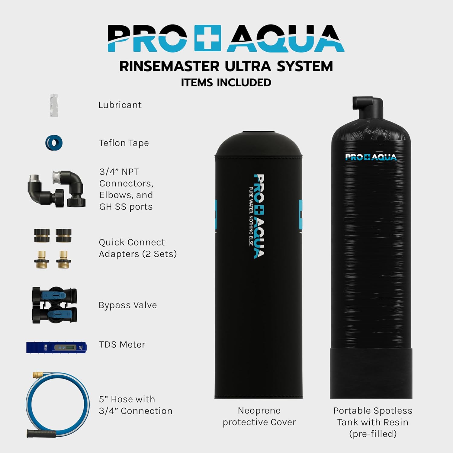 PRO+AQUA Ultra | Spotless 7,200 Gallon Deionizer Spot-Free System for Car & RV Wash, Auto Detailing, High Capacity Spotless Rinse for All Vehicles, Trailers, Motorcycles, Boats