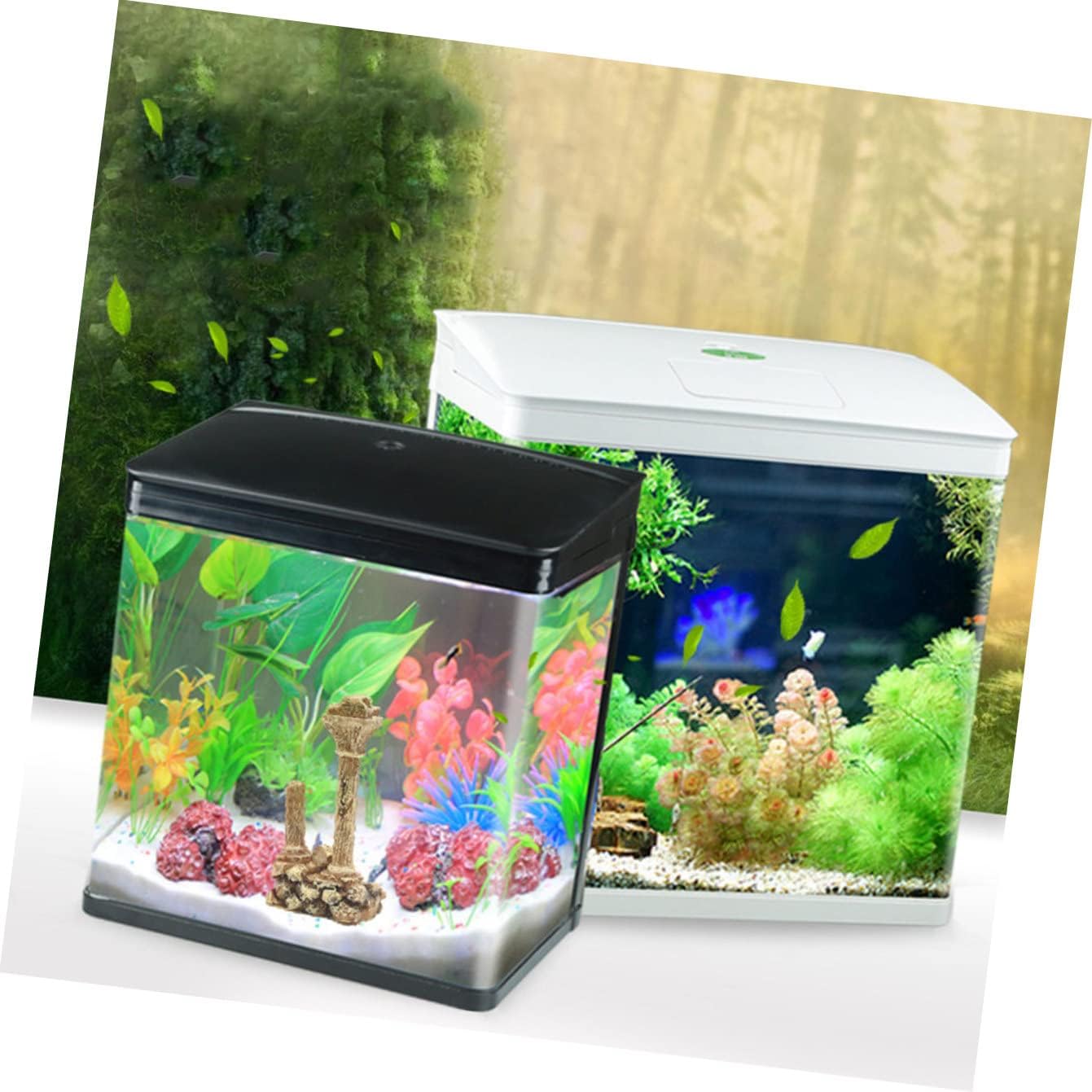 Vintage Roman Column Aquarium Decoration Resin Craft Fish Tank Landscape Ornament Compact Design for Small to Medium Aquariums Marble Pillar Decor Enhances Underwater Environment