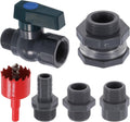 uxcell 1 Set Rain Barrel Faucet Kit, Plastic Rain Barrel Spigot with 3/4" GHT Bulkhead Fitting, Garden Hose Adapter and Hole Opener for Water Tank Aquarium, Grey