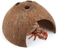 Hypeety Natural Coconut Reptile Habitat Hideout for Reptile, Lizard, Spider, Snake, Aquarium, Fish Hide Cave Hermit Crabs, Hamsters Natural Coco Hut Organic Non-Toxic Aquarium Decoration