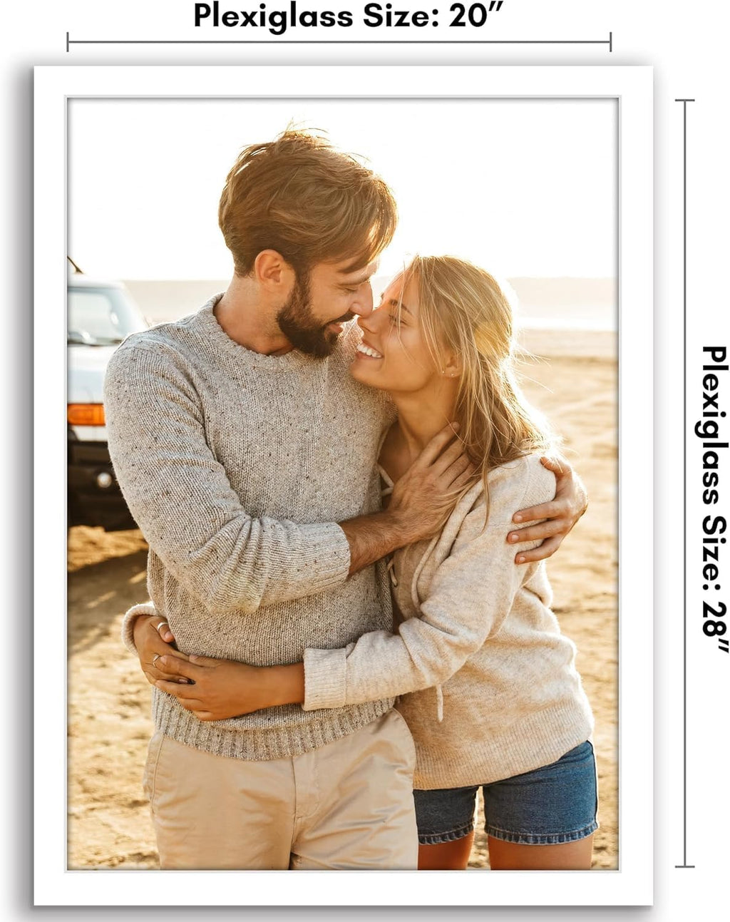 Americanflat 20x28 Picture Frame with Polished Plexiglass - White Picture Frame - Wide Photo Frames Made of Engineered Wood for Vertical or Horizontal Wall Display - Epic Collection - White