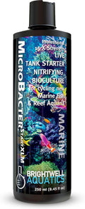 Brightwell Aquatics MicroBacter Start XLM - Concentrated Saltwater Nitrifying Bacteria - Quick Start Fish Tank Starter, Lift Microbe Levels & Water Filtering - Marine Aquarium Treatments, 8.45 fl oz