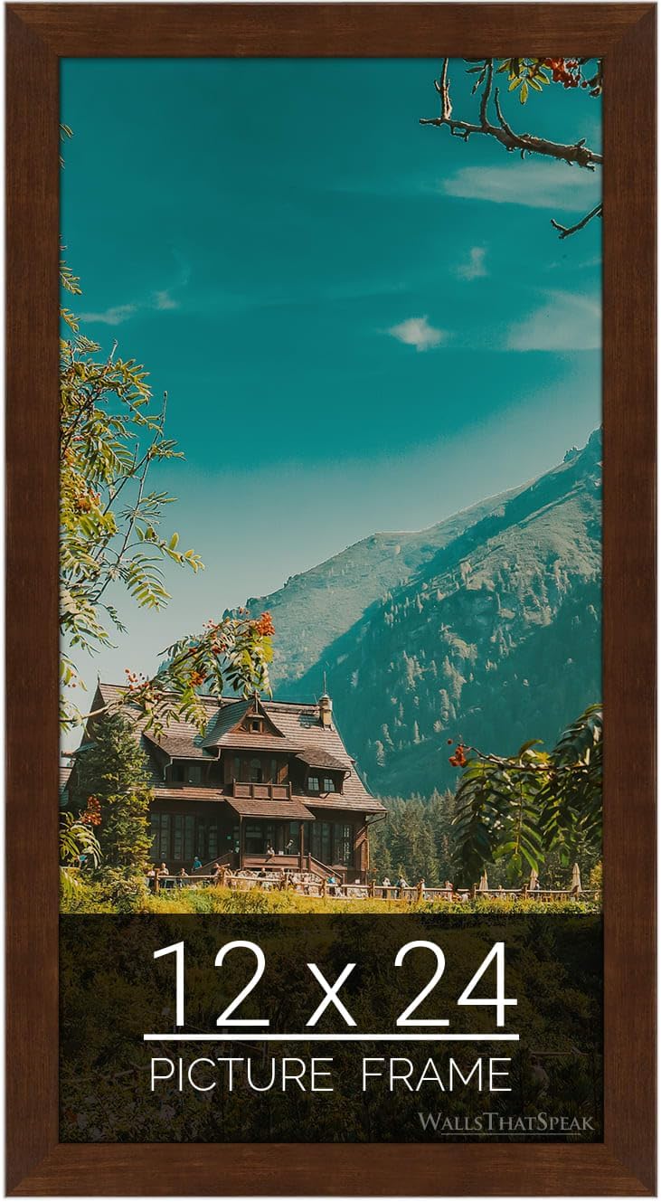 wallsthatspeak 12x24 Mocha Walnut Picture Frame for Puzzles Posters Photos or Artwork