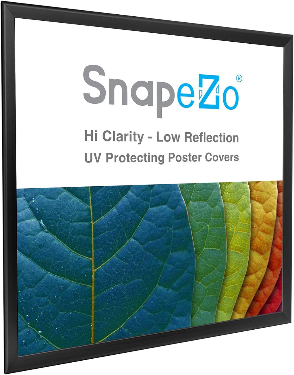 SnapeZo Poster Frame 36x36, Black, 1.25 Inch Aluminum Profile, Front-Loading Snap Frame, Wall Mounting, Professional Series