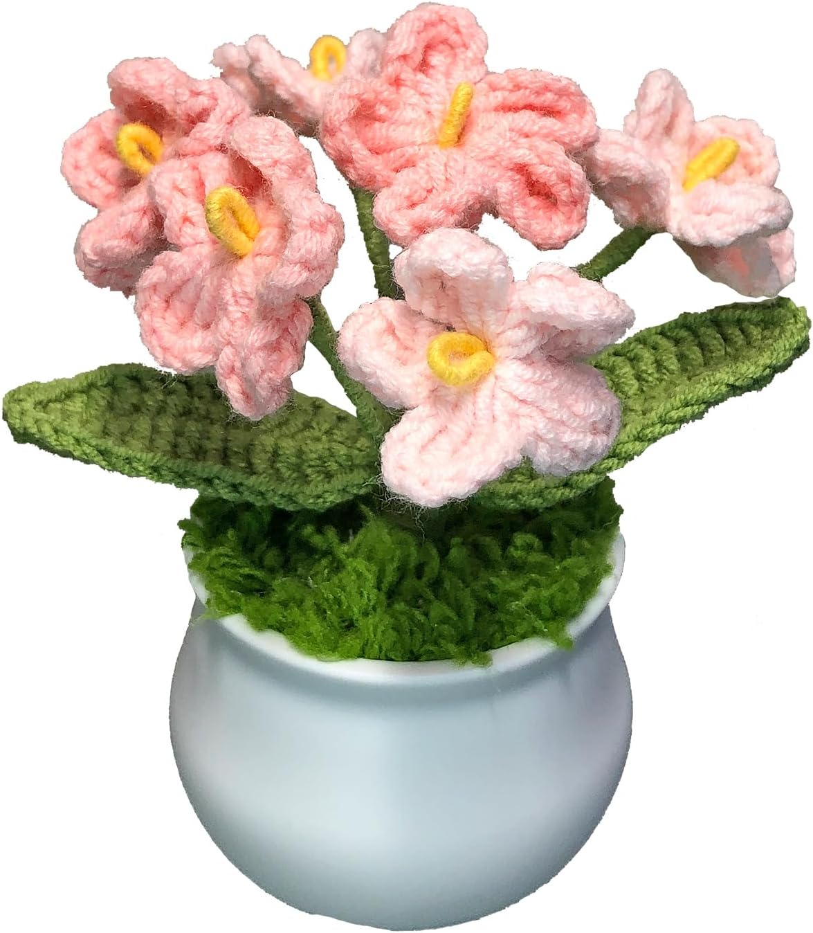 Crochet Flowers Cute Flower, Christmas Birthday Gifts for Women and Coworkers, Thanksgiving, Teacher, Graduation, Valentines, Desk Decor,Home Office Decoration (Pink Gradient Myosotis)