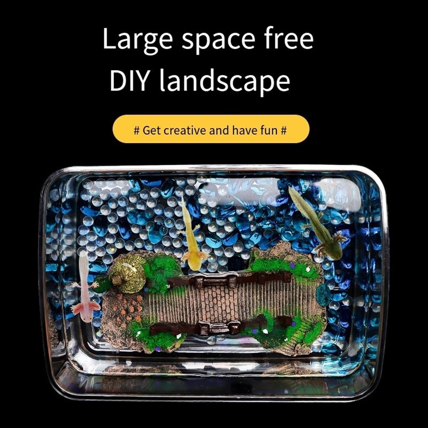 Clear Fish Tanks Axolotls Bowl for Desktops Clear Display Versatile Acrylic Tanks for Axolotls Newts Acrylic Aquarium