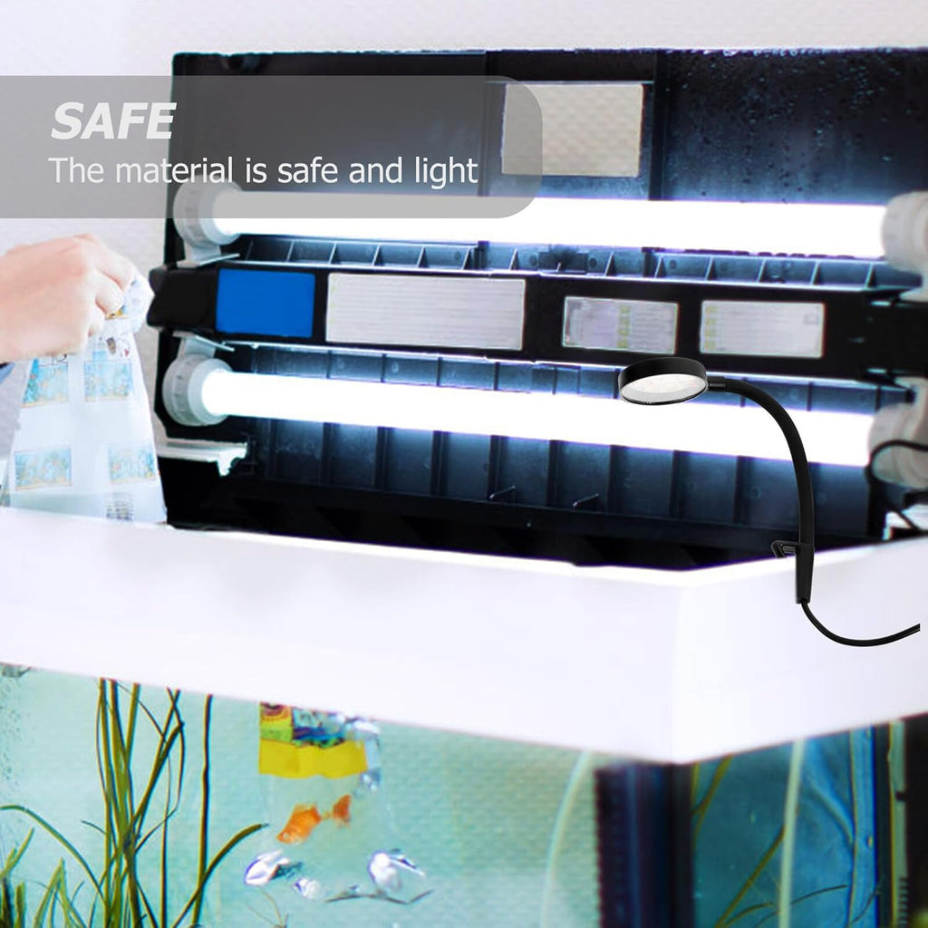 Gadpiparty Clip Aquarium LED Light Rotatable Compact Fish Tank Lamp with Bright LED for Mariculture and Plant Growth Lighting for Reef Tanks and Reptile Farming