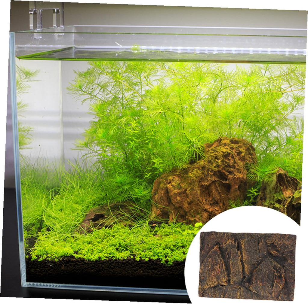 2pcs Reptile Tank Background Board PU Material Lightweight Decorative Aquarium Backdrop for Turtle Lizard and Terrarium Use Natural Rock Effect