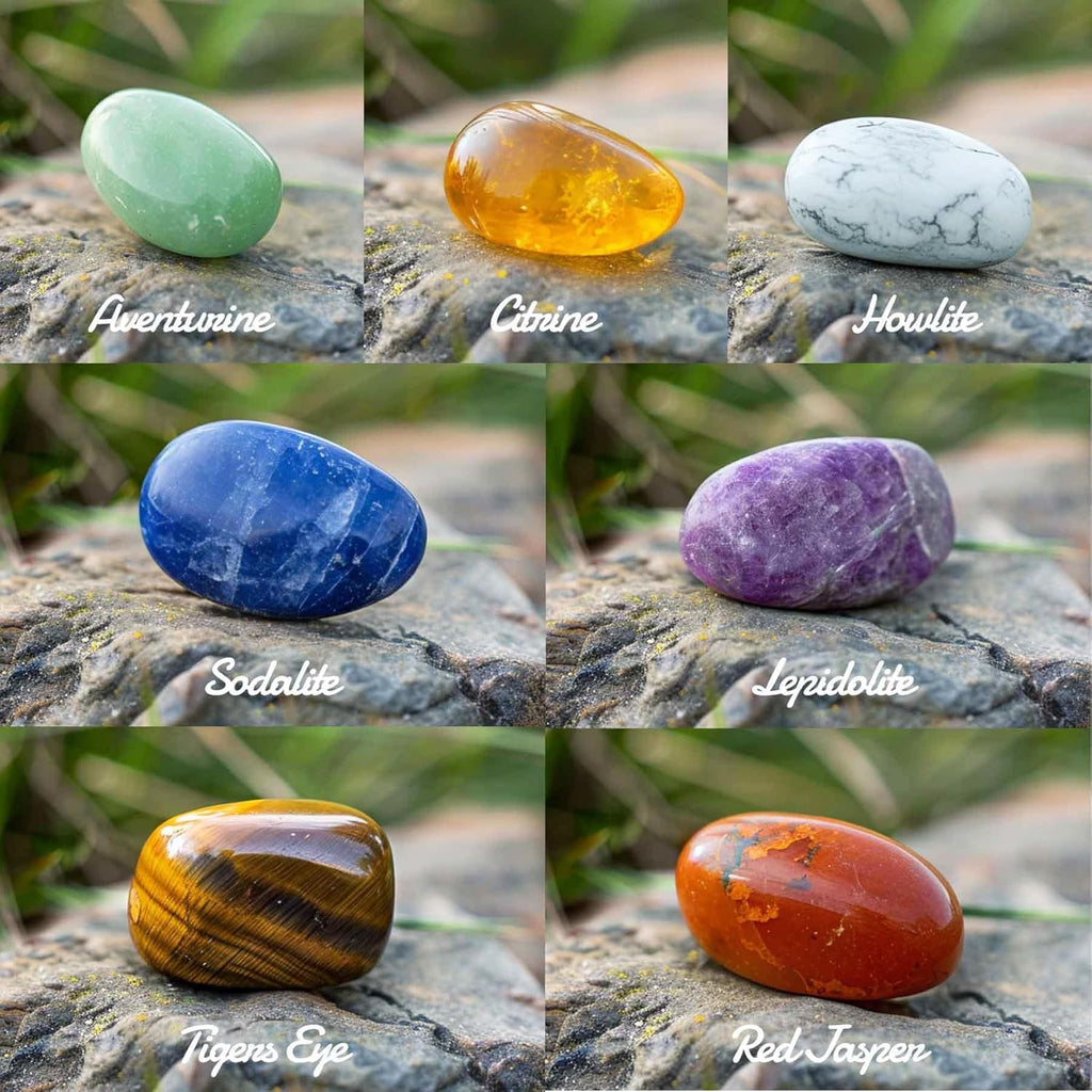 7 Chakra Stone Set, 0.8 Inches 7 PCS Large Polished Crystals - Natural Tumbled Gemstones Decorative Rocks for Vase Filler, Aquarium, Fish Tank, Indoor Plants, Indoor Fountain Stones