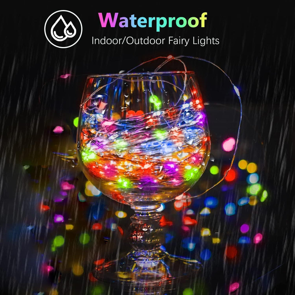 2 Pack Christmas Fairy Lights Battery Operated, 20FT 60LED RGB Color Changing String Lights, Indoor & Outdoor Twinkle Light with Timer and Remote for Bedroom Wedding Birthday Christmas Decorations