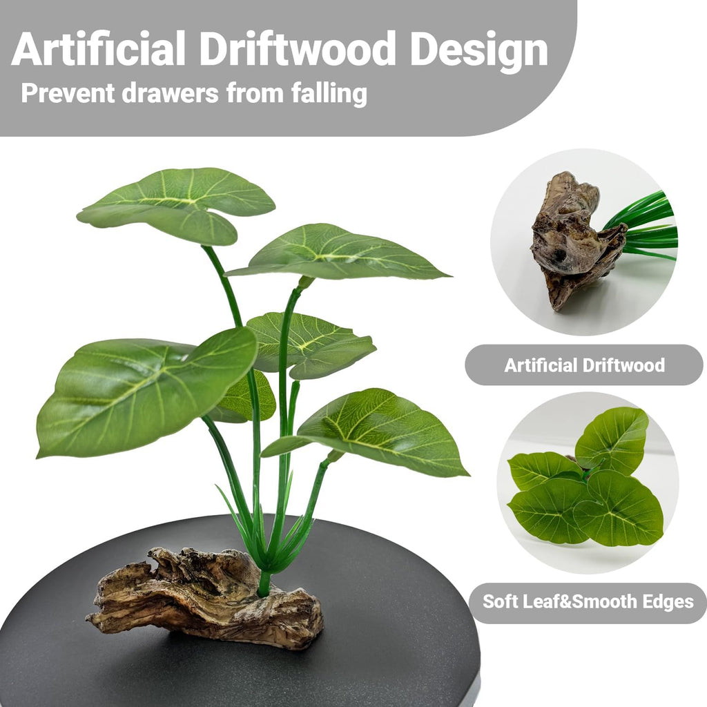 2-Pack Aquarium Decor Fish Tanks Decorations - 6inch Betta Fish Tank Plants Leaf Hammock, Artificial Silk Aquarium Plants for Betta Fish Tank Accessories, Goldfish, Reptiles Plant Decor Driftwood