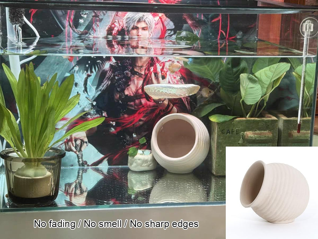 Aquarium Rock Cave Decor Ceramic Hideout Stone for Fish Shrimp Turtle Crab Betta Shrimp Tank Accessories