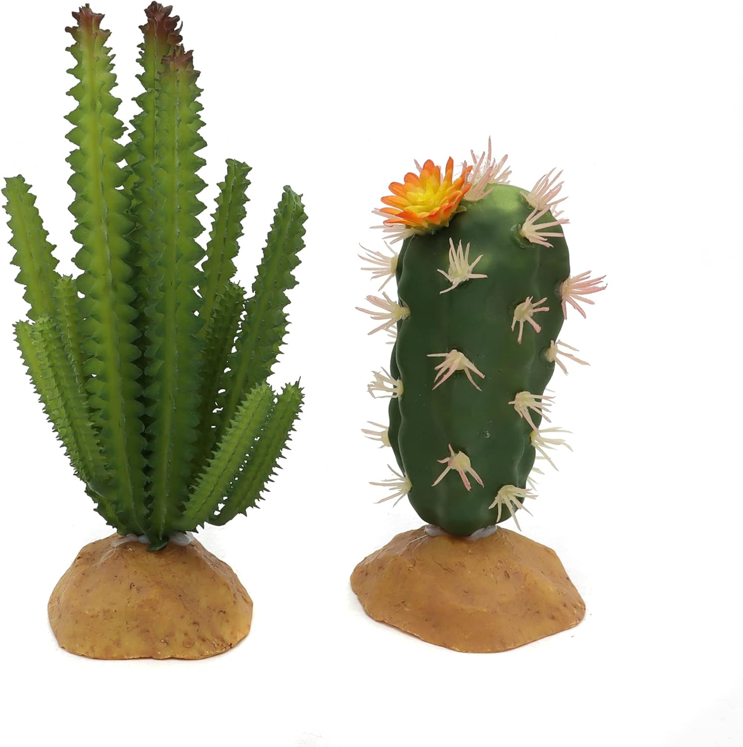 JIHAQUA Reptile Plants Succulent, Artificial Desert Rain Forests Plants for Lizard Bearded Dragon Chameleon Gecko Snake Amphibian Terrarium Decor (Set 2)