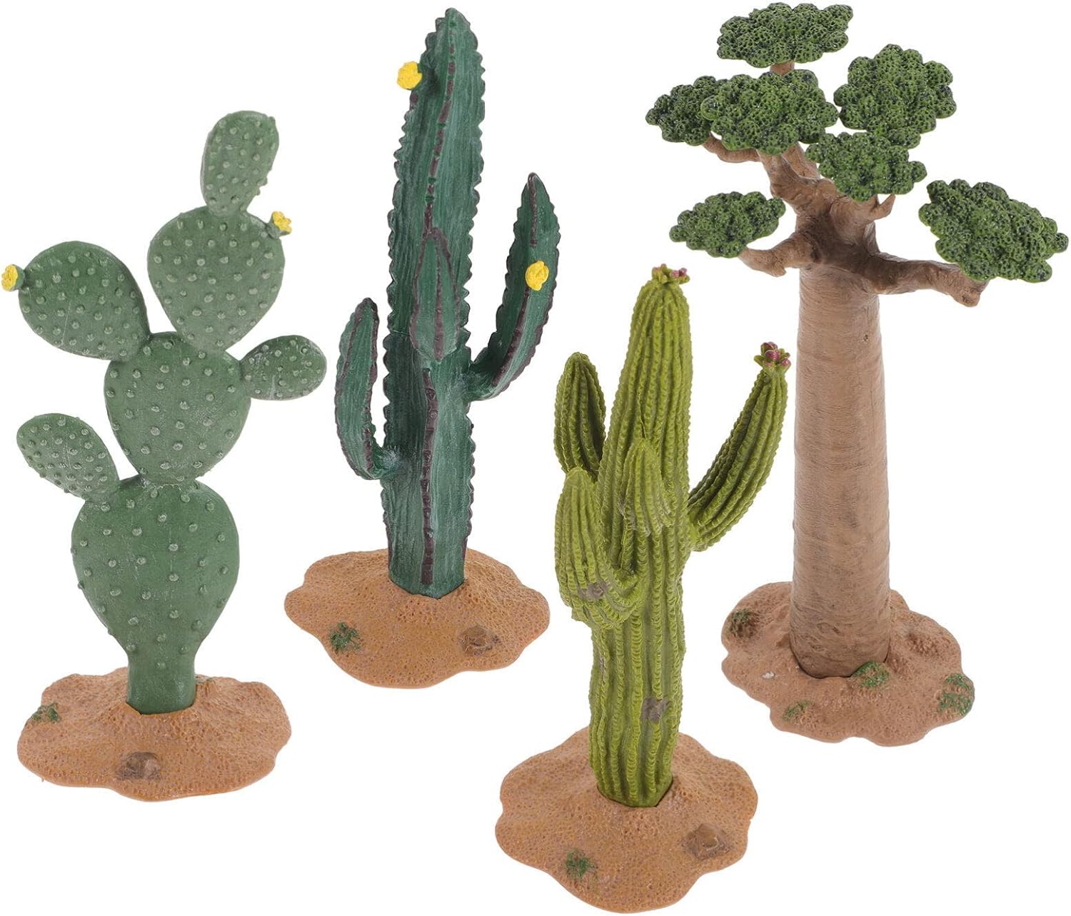 Mini Model Cactus 4pcs Mini Artificial Cactus Plants Fake Model Miniature Plastic Decor Lifelike Desert Tree Statue for Micro Landscape Train Railway Sand Table