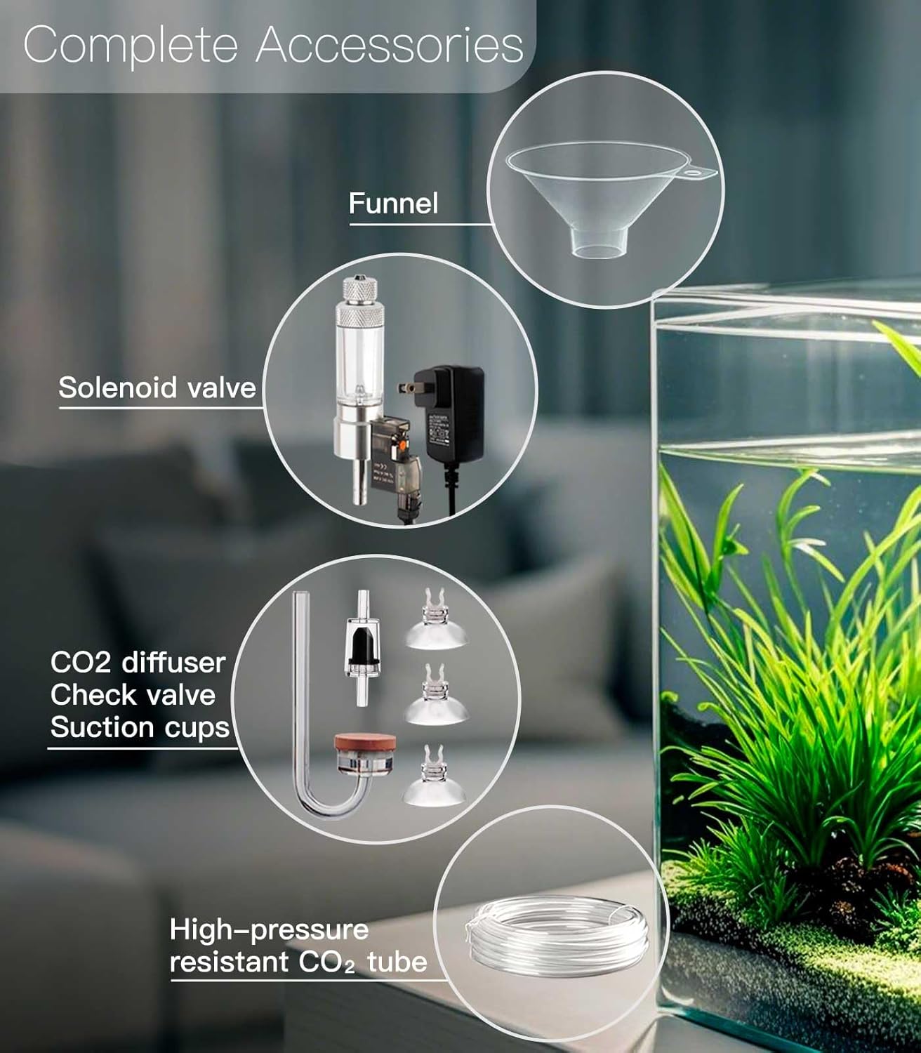 Aquarium CO2 Generator with Solenoid Valve for Aquarium Plants 1L G600mini
