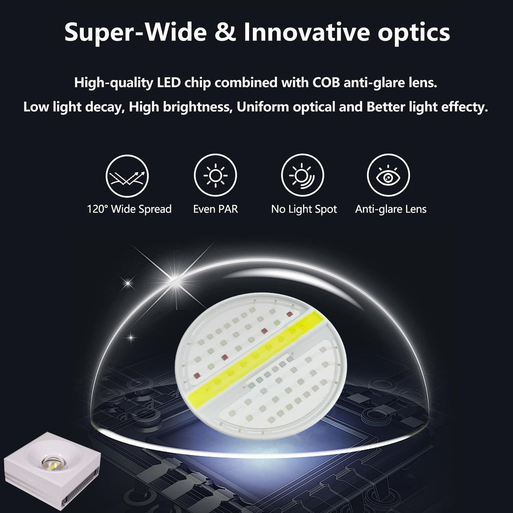 PopBloom RL90 Full Spectrum Reef Light WiFi Marine Reef LED Aquarium Light Saltwater Aquarium Fish Tank Lamp (White, 100W WiFi)