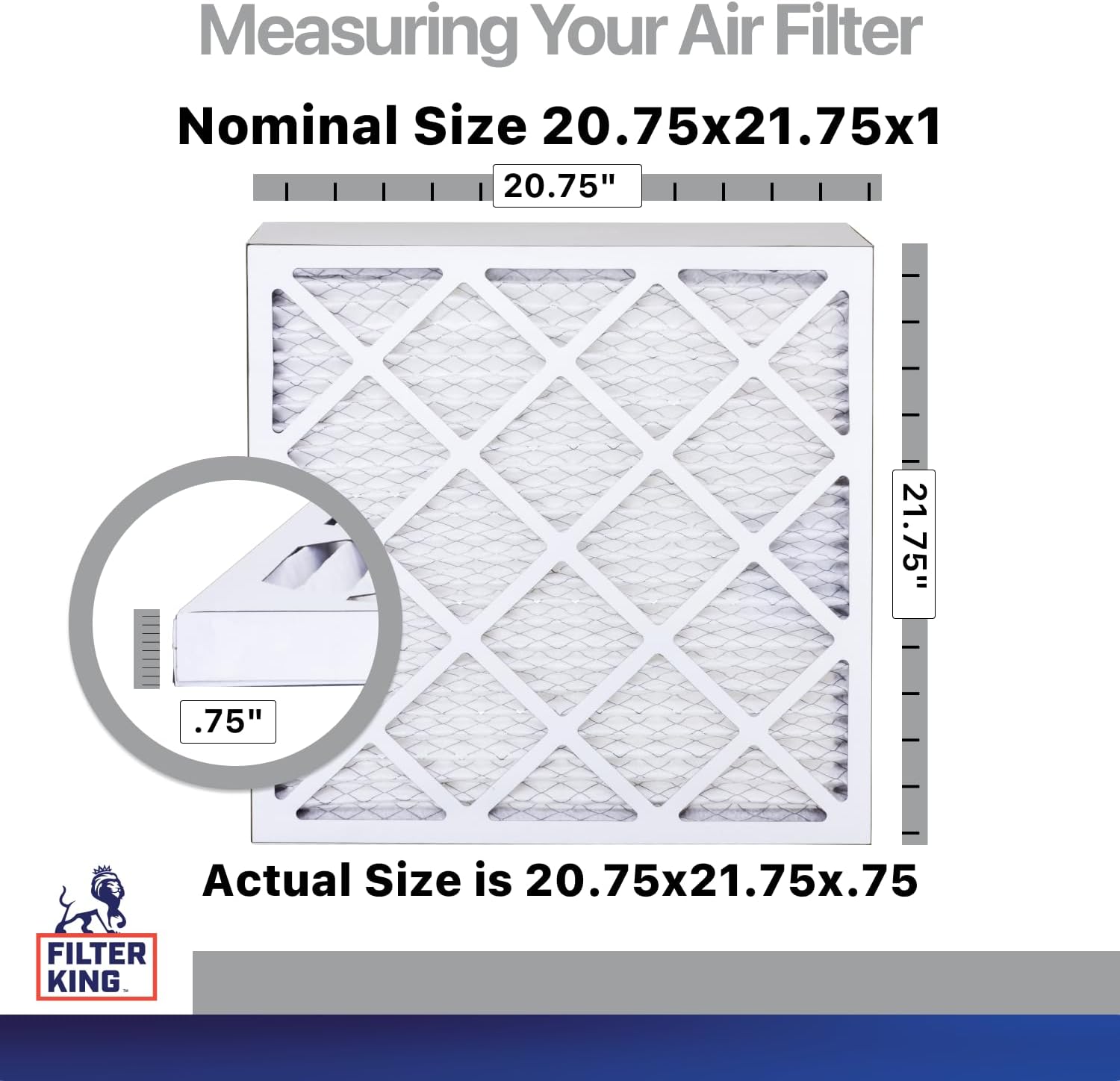 Filter King 2.75x21.75x1 Air Filter | 4-PACK | Carbon MERV 8 HVAC Pleated A/C Furnace Filters | MADE IN USA | Actual Size: 2.75 x 21.75 x .75"