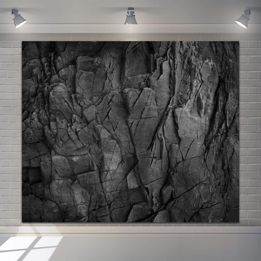 Black Stone Brick Wall Backdrop 10x8ft Vintage Stone Brick Photography Backdrop Baby Shower Birthday Party Theme Background Kids Adults Portrait Photo Backdrop Decoration Photo Booth Studio Prop