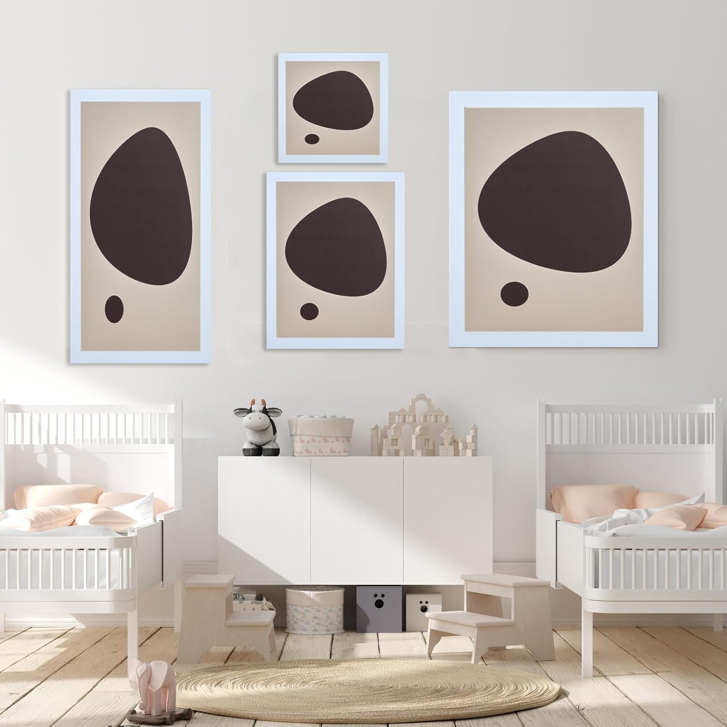 9 x 13 Picture Frame Set of 3, 13 x 9 white Wooden Frame Wall Gallery Poster Photo frame with Shatter Resistant Plexiglass,Horizontal and Vertical Formats for Wall Hanging, best gift