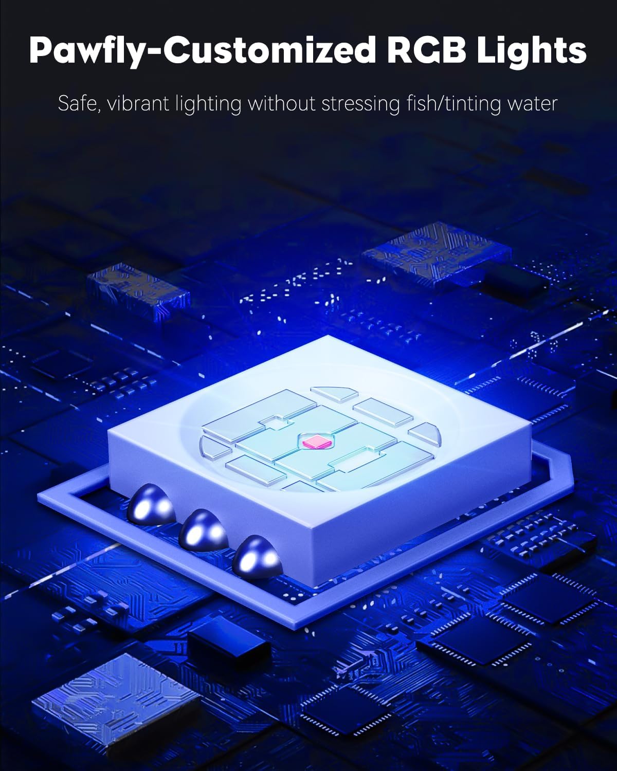 Pawfly 12 Inch 11 W Aquarium Color Enhancement Light for 13" to 22" Fish Tanks IPX8 Waterproof Aquarium LED Light Brilliant RGB Lights with 7 Single Color Effects Timer & Adjustable Brightness
