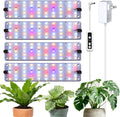 DOMMIA Grow Lights, 40W Linkable Grow Lights for Indoor Plants Full Spectrum, 6/12/16h Timer, Dimmable Ultra-Thin Plant Lights for Indoor Growing, Pinkish White, 2-Set