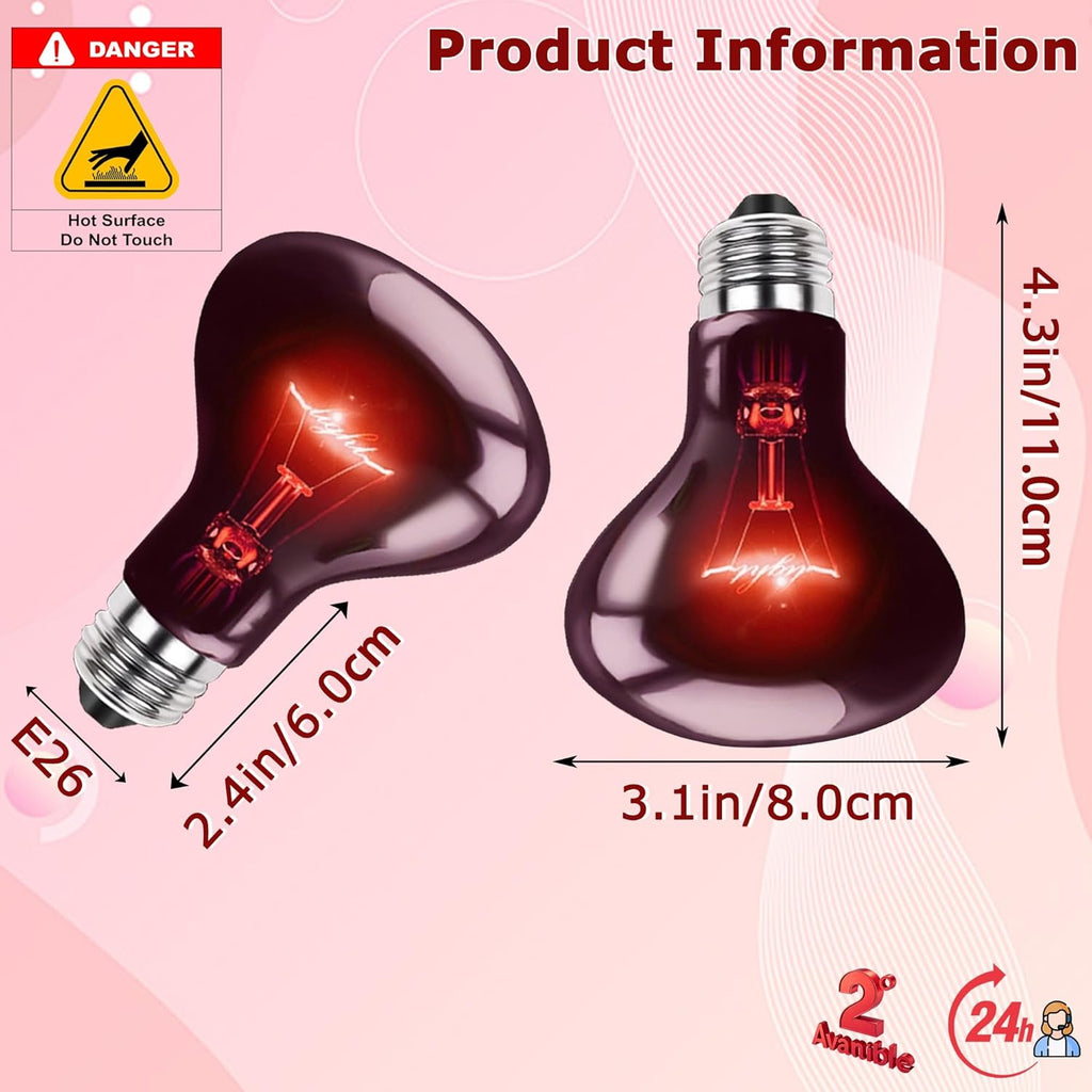75W Infrared Red Basking Spot Light Bulb – Promotes Growth & Vitality, Heat Lamp for Reptiles & Amphibians, Bearded Dragons, Turtles, Snakes & Chicks, Terrarium & Brooder Heater