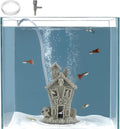 Carefree Fish Aquarium Haunted House Halloween Ghost Bubbler Decor Fish Hide-Out Ornament with 3Ft Tubing and Tiny Air Stone（No Included Air Pump