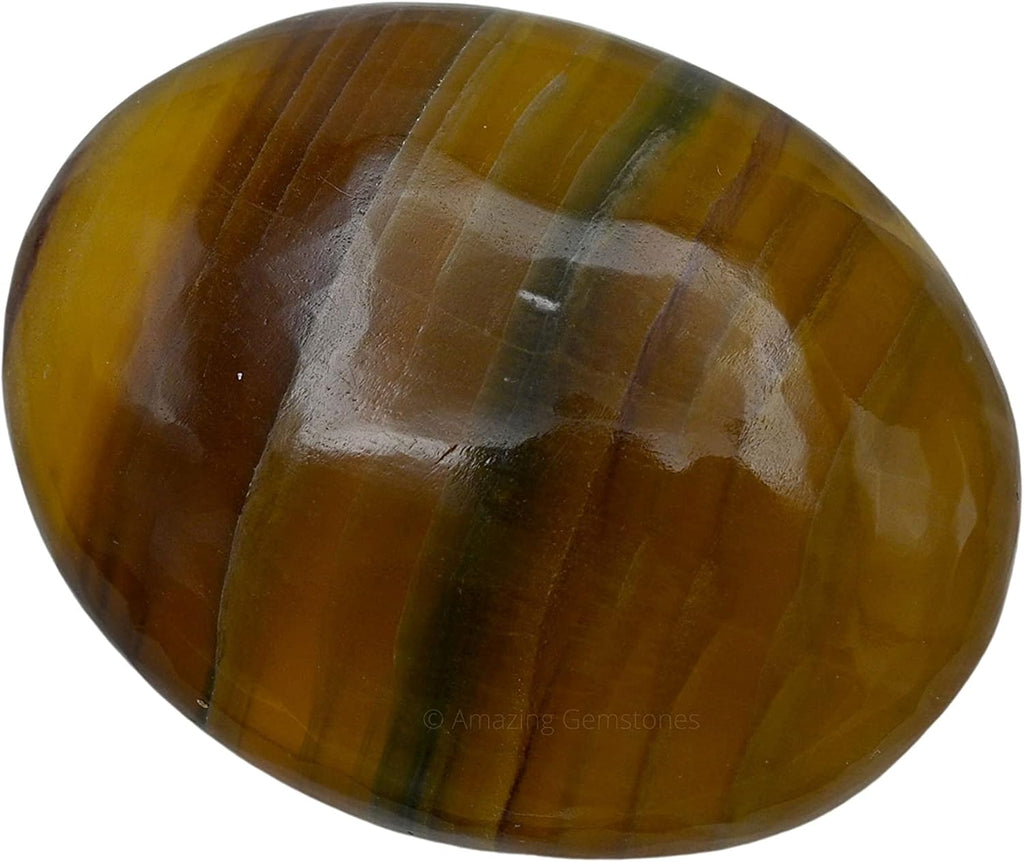 Amazing Gemstone Fluorite Crystals and Healing Stones - Large Palm Stone Crystals Piedra - Crystal for Good Luck, Balanced Positive Energy, Meditation - Unique Stocking Stuffers, Gifts for Women, Men