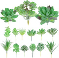 LUOZZY 15 Pcs Mini Fake Succulents Unpotted Realistic Faux Greenery for Wedding Home Decor Tiny Fake Plants for DIY Crafting and Party Centerpieces