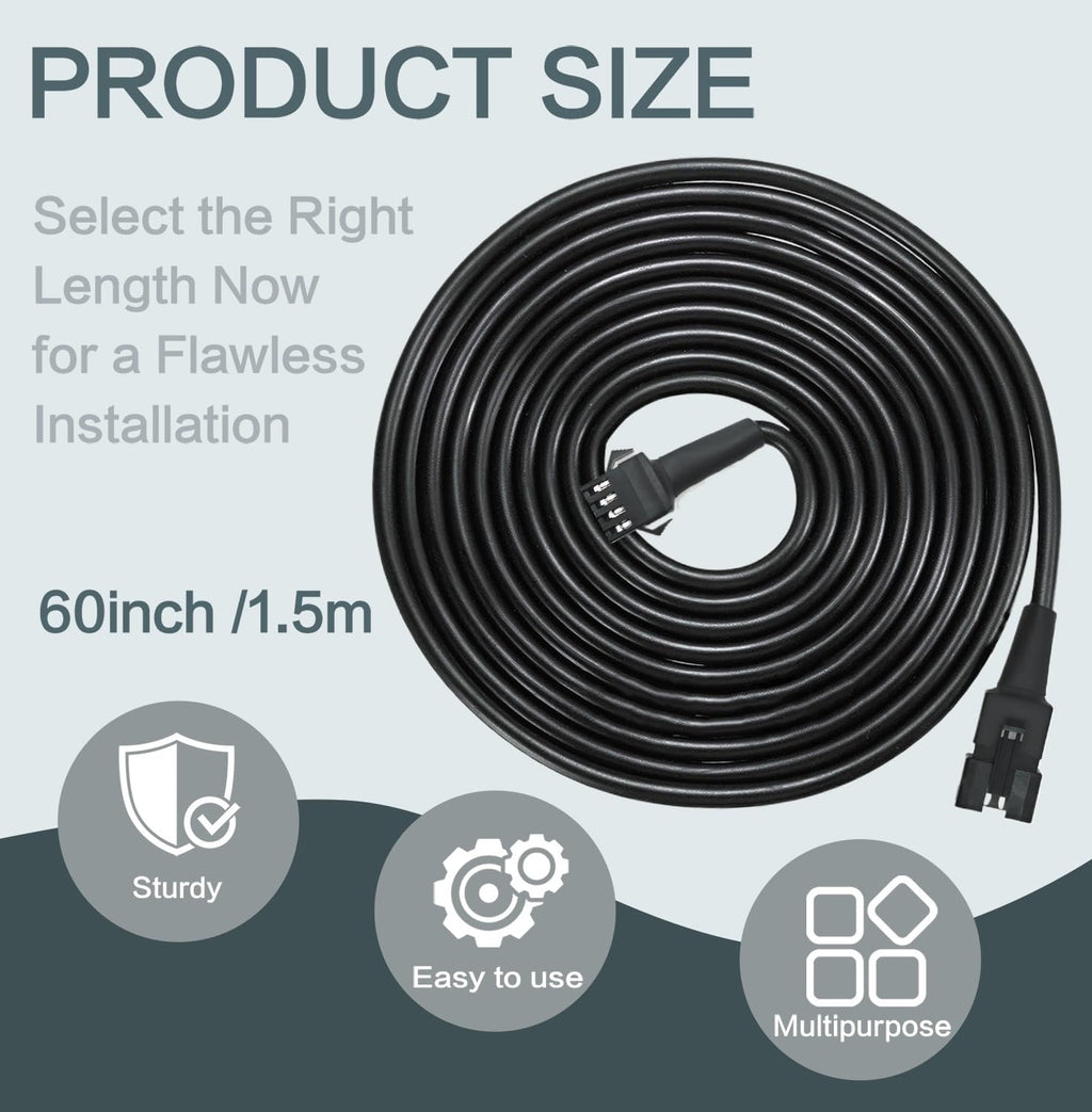 12 Pcs 4 Pin 60 inch LED Rock Light Extension Cable, Rock Light Extension Wire 4 Pin RGB Connector with High-Purity Copper & PVC Insulation for Motorcycle, ATV, Car,Trucks, RV & Neon Strip