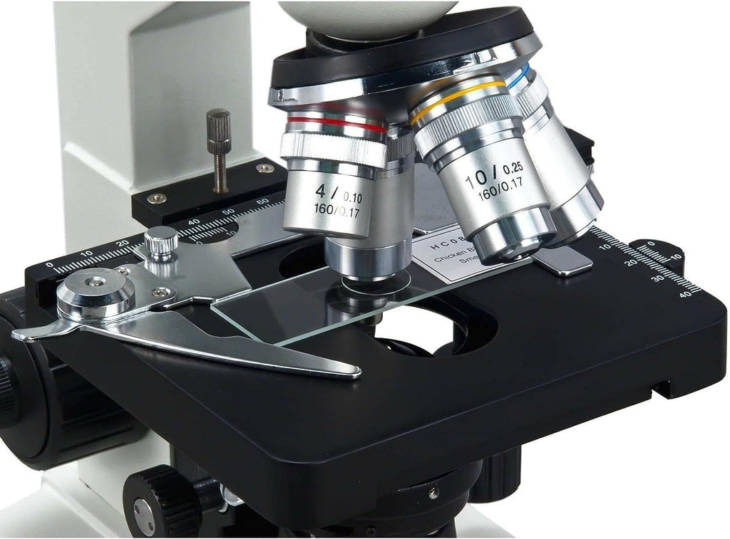 OMAX - 40X-2500X LED Binocular Lab Compound Microscope with 5MP Camera and Mechanical Stage - M82EZ-C50S