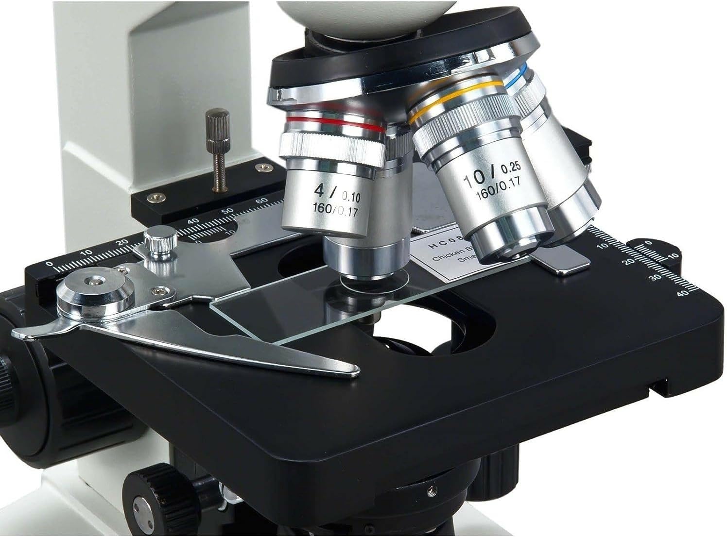 OMAX - 40X-2500X LED Binocular Lab Compound Microscope with 5MP Camera and Mechanical Stage - M82EZ-C50S