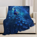 Peacock Blanket Peacock Throw Blanket Animals Flannel Stuff Merch Cozy Decor Fleece Plush Fuzzy Warm Soft Lightweight Bedding Gifts for Girls Women Men Boy Couch Sofa 50"X40"