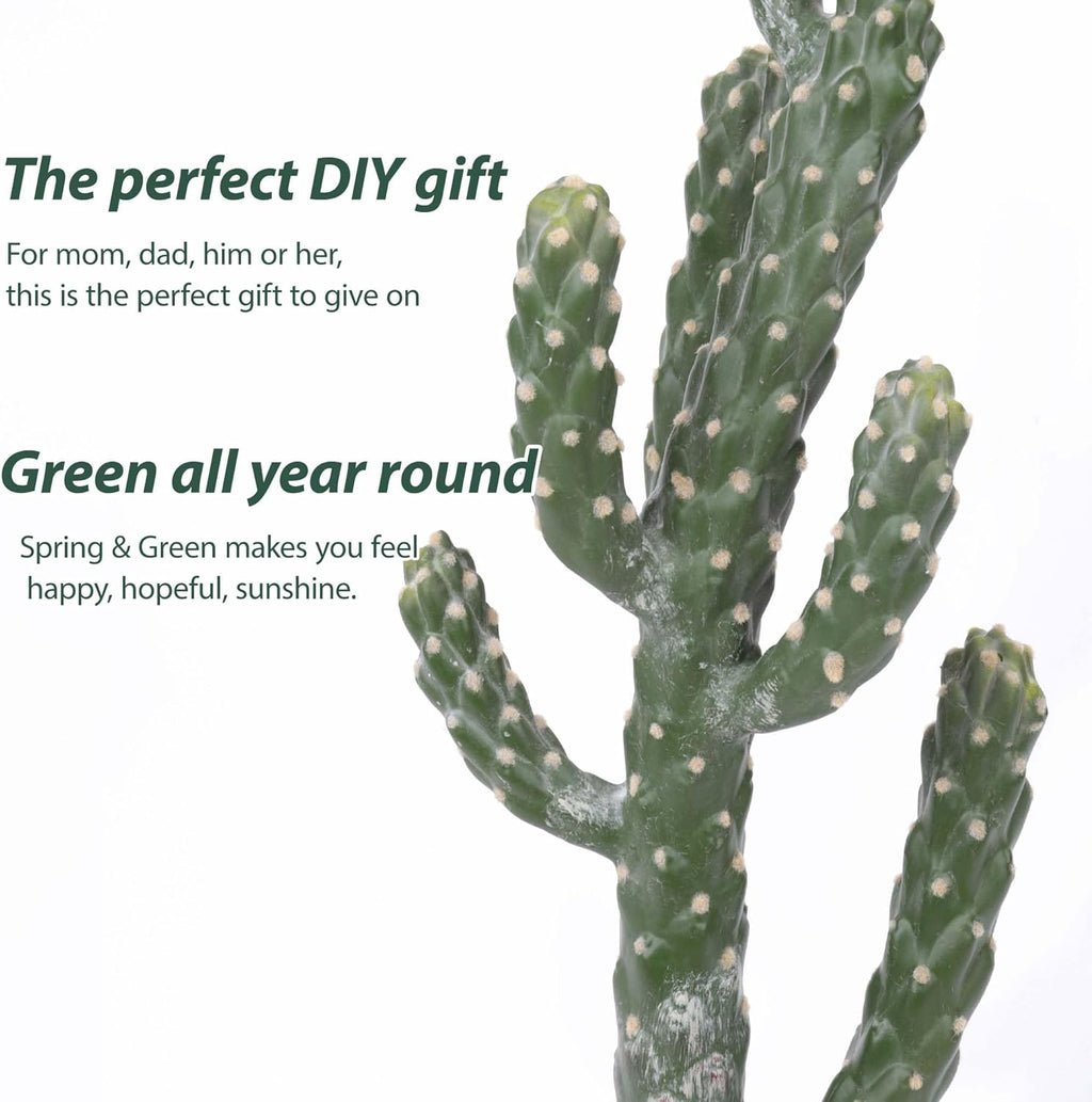 23Inch Artificial Cactus Faux Cacti Fake Cactus Saguaro Potted Plants for Indoor Outdoor Home Offices Store Decoration