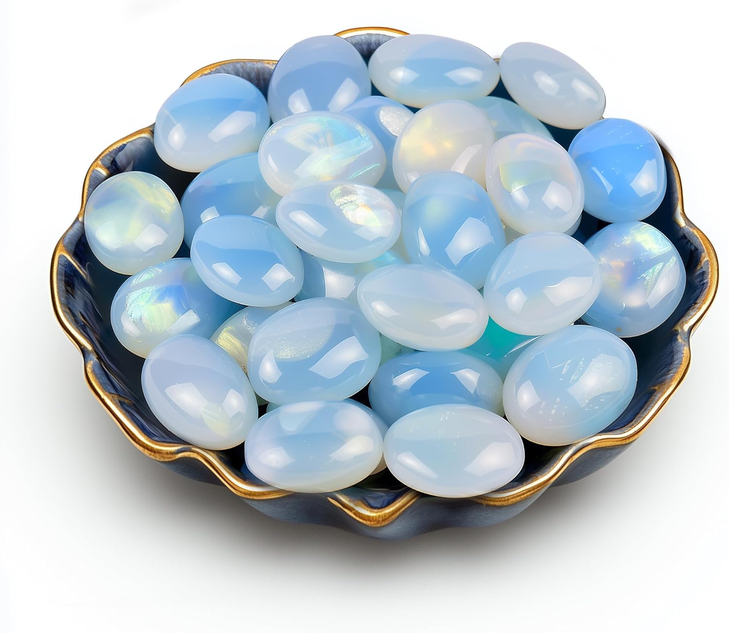 Polished Stone Set Opal Crystals, 0.8" Handpicked Tumbled Gemstones Rocks, Pebbles for Reiki, Chakra, Healing, Home Decor
