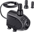 NFESOLAR Submersible Pump, 400GPH Ultra Quiet Submersible Water Pump with Dry Burning Protection 8ft High Lift for Fountains, Hydroponics, Ponds, Aquariums & More KF205