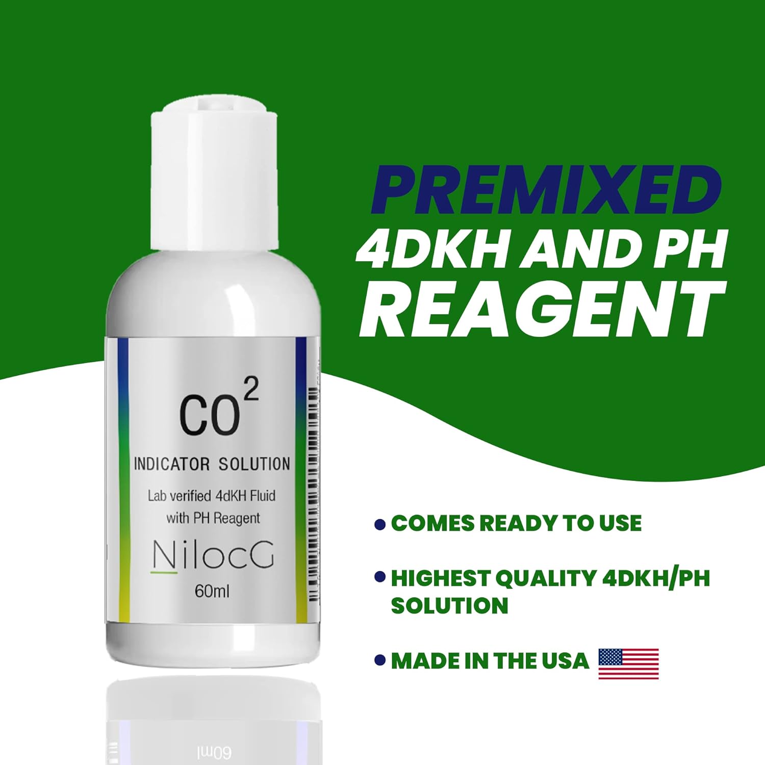 NilocG Aquatics Co2 Drop Checker Solution 4dKH/Ph Reagent for The Most Accurate Monitoring of Your Planted Tank Co2 Levels