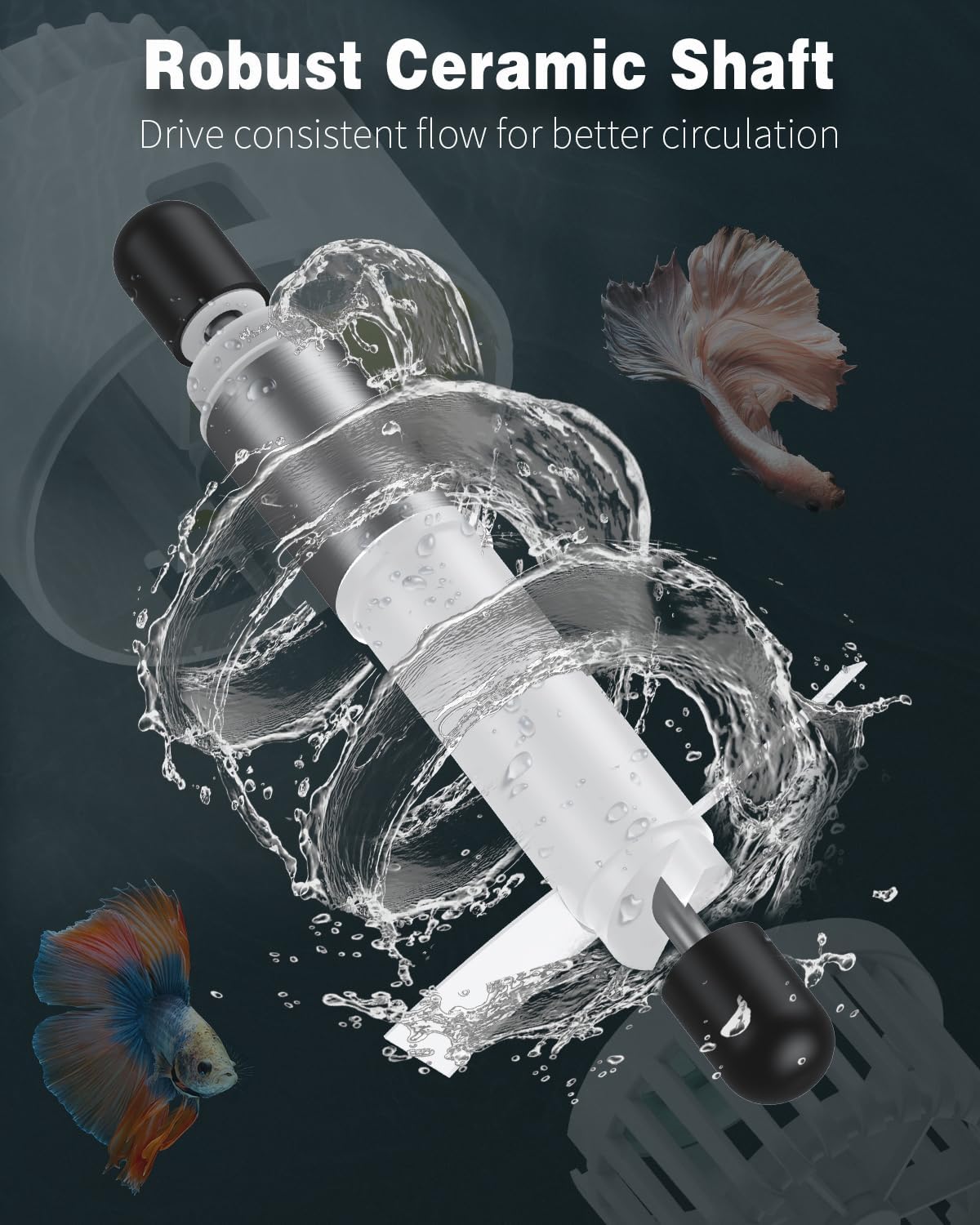 Pawfly Wave Maker for Aquarium, 2000 GPH 10W Aquarium Powerhead, Quiet Submersible Wavemaker for Fish Tanks up to 150 Gallons, Water Circulation Pump with Strong Suction Cup Base