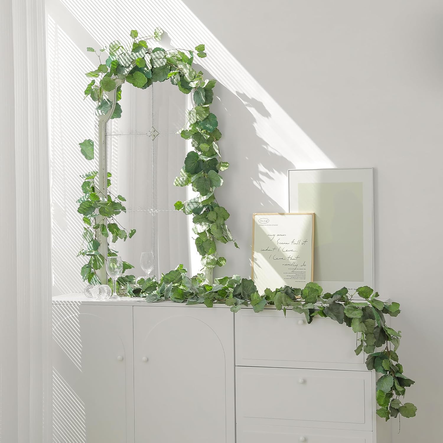 3 Strands Odorless Begonia Artificial Vines, 6FT Silk Ivy Garland, Fake Greenery Hanging Plants, Decoration for Party, Wedding, Room, Office