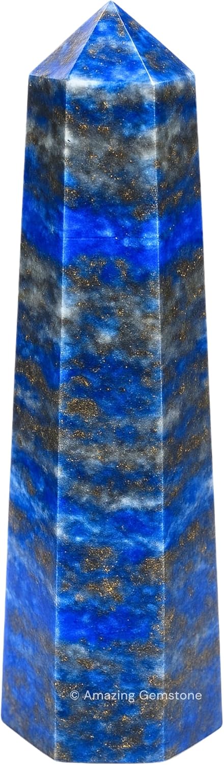 Amazing Gemstone Lapis Lazuli Crystal Towers ~ Natural Healing Crystal Point Obelisk for Reiki Healing and Crystal Grid (2" to 3" INCH)