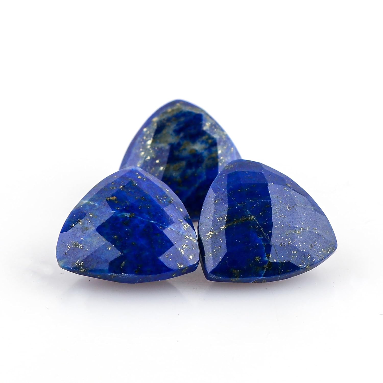 CRYSTALIS (3pcs) Natural Lapis-Lazuli, Facet-Cones Loose Gemstone, Wholesale Bulk Cabochons, Jewelry Making Supply, Chakra Healing Polished Stones, Wire Wrapping, DIY, Gem Collection
