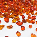 Glass Stones, 0.85LB/385g Red Orange Glass Rocks for Vase, Aquarium Pebbles for Fish Tank, Sea Glass Rocks for Vase Filler Craft