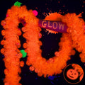 Mega-L Neon Halloween Party Decorations, 26ft Fluorescent Orange Pumpkin Garland Banner Glow in the Dark Party Supplies Cute Hanging Ceiling Decors for Birthday Home Wall Fence Porch Black Light Party