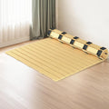 Japanese Tatami Mat Floor Bed, Knotless Solid Wood, Roll-Up Slatted, Bed Plate with 2 Storage Straps, Moisture-Proof and Breathable for Floor Sleeping or Futon Mattress, Full