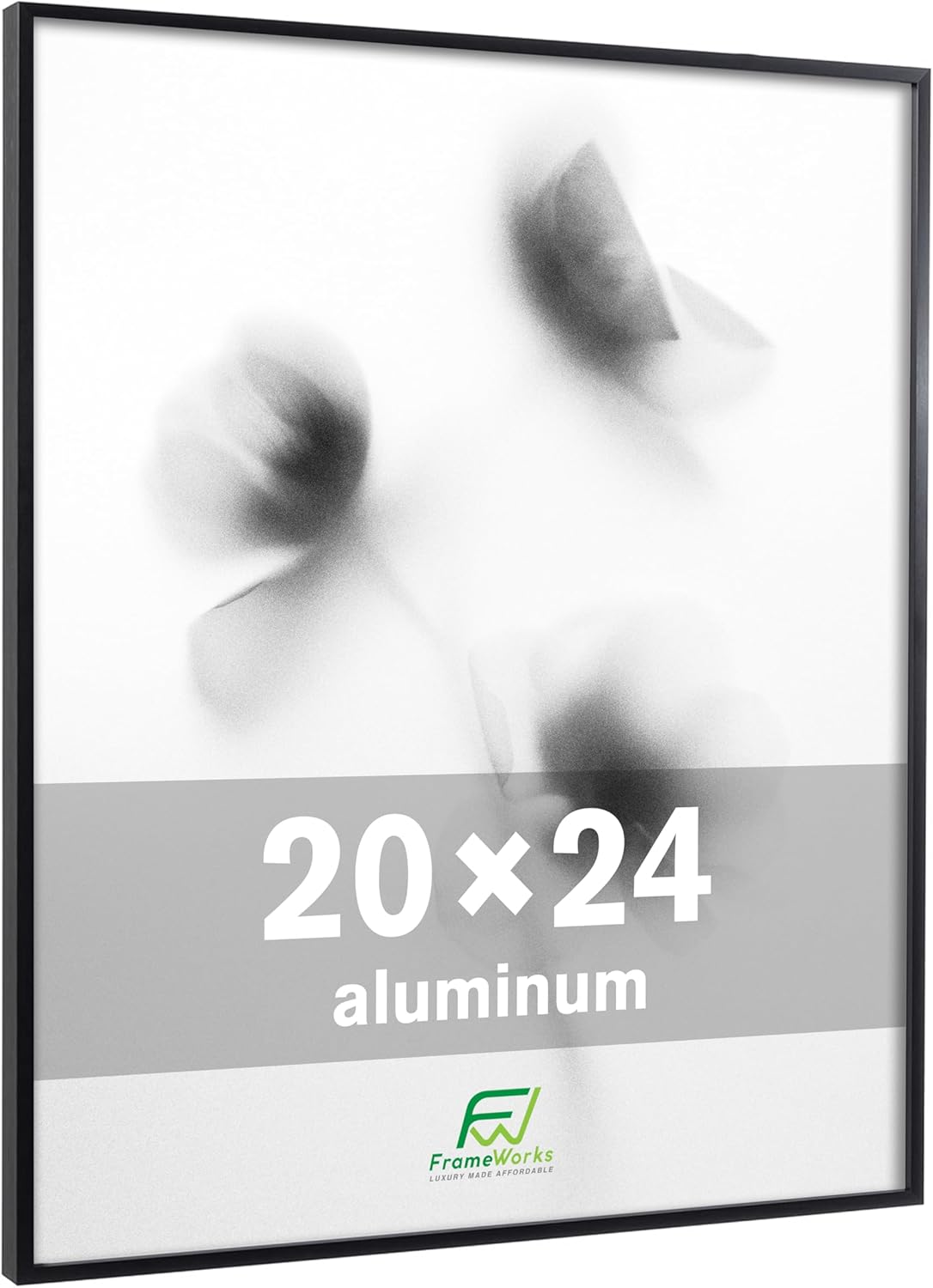 FrameWorks 20x24 Brushed Aluminum Poster Frames – Modern Brushed Metal Design w/Shatterproof Plexiglass, Perfect for Posters, Artwork, Paintings, Wall Displays – Home or Office Decor, Black - 3 Pack