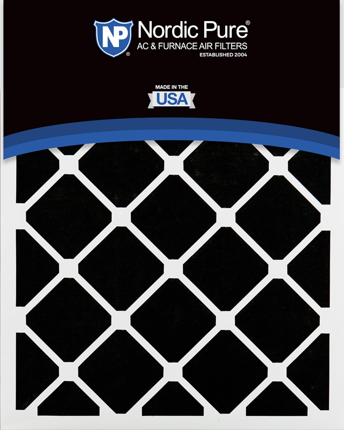 Nordic Pure 20x25x1 (Actual Size: 19 1/2 x 24 1/2 x 3/4) Pleated Air Filters MERV 7 Plus Carbon 4 Pack