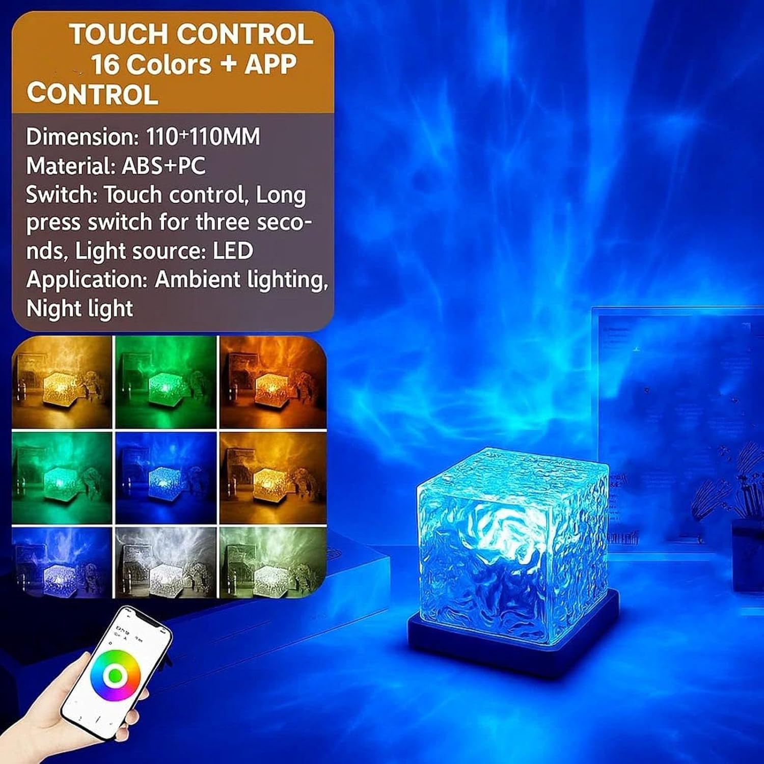 Magical Northern Lights for Your Room, Magic Northern Light, Aurora Night Light Projector with Remote Control, Color-Changing Mood Ocean Light for Home, Relaxation & Decor (16 Colors, Rechargeable)