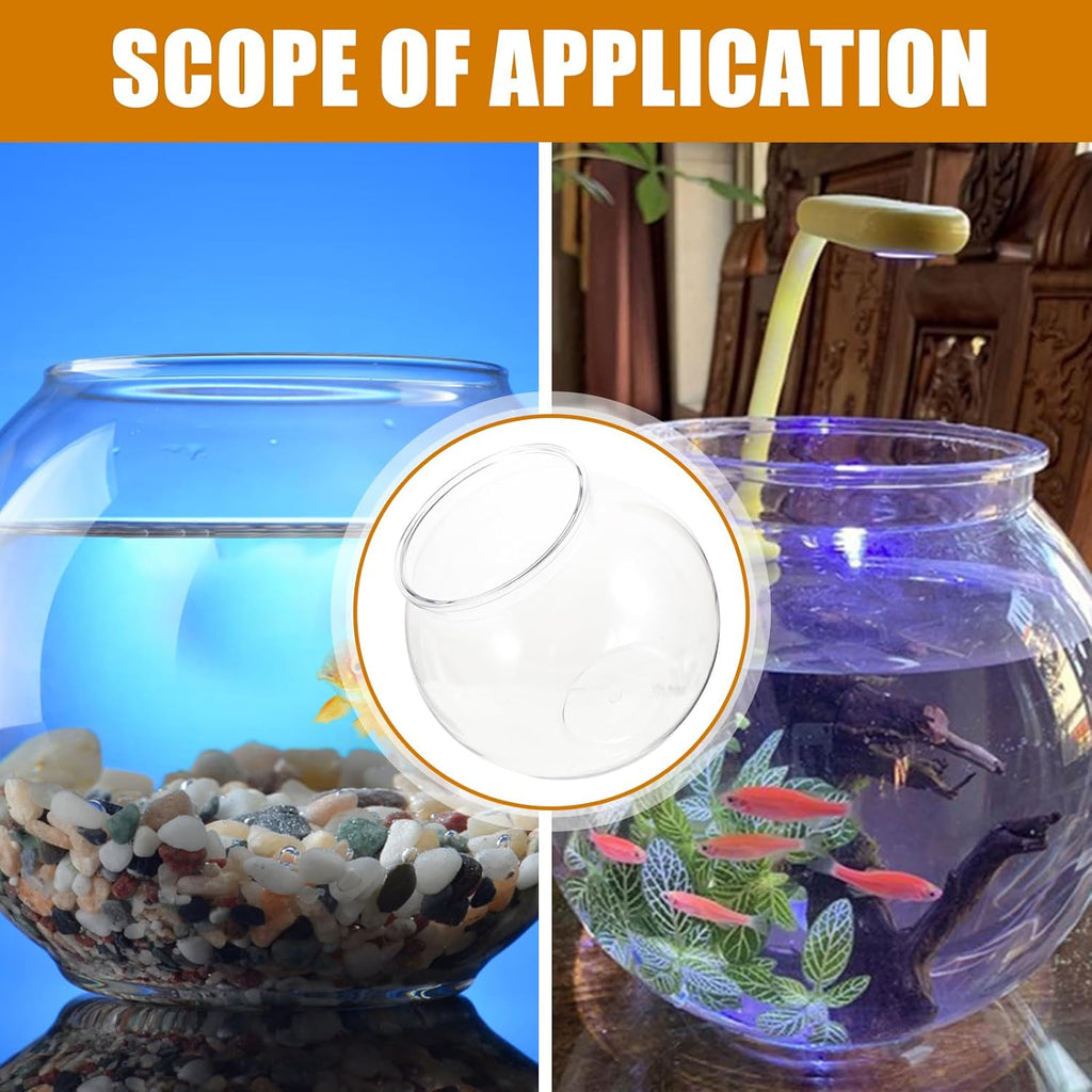 Plastic Fish Bowl : Round Fish Tank Transparent Desktop Aquarium for Home Office Decor, 7.07X7.07X6.29in