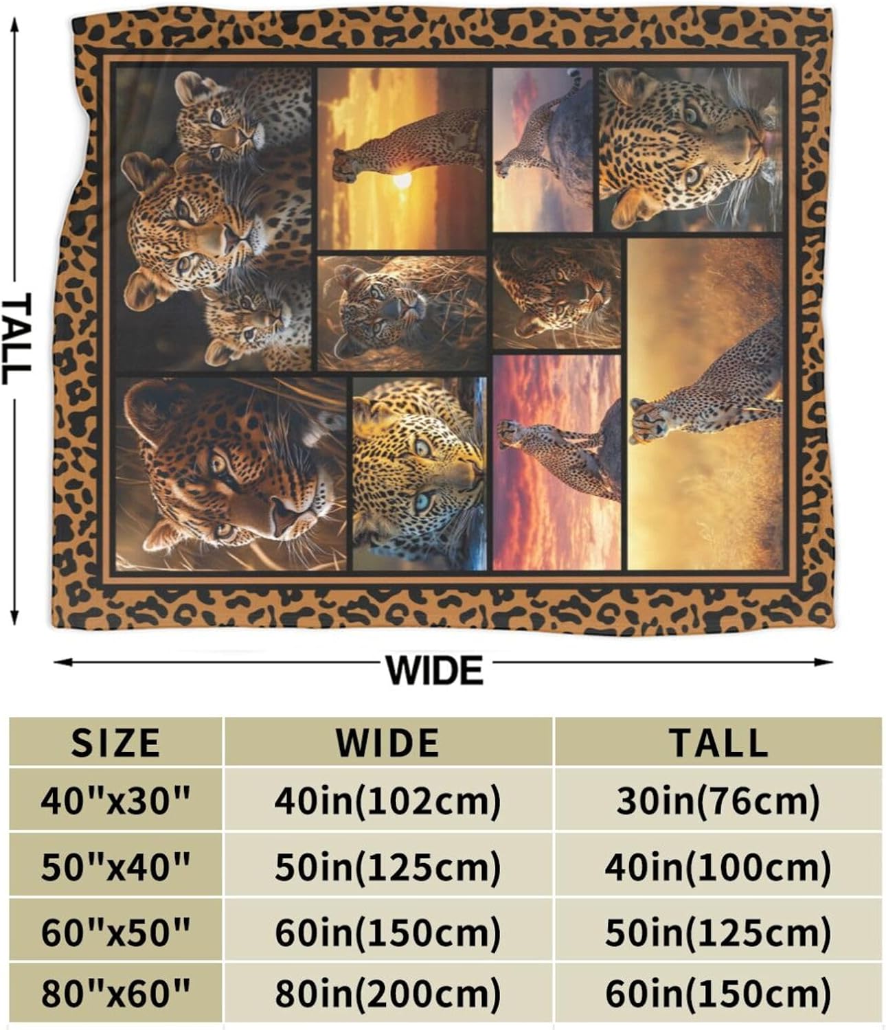 Cheetah Blanket Cheetahs Throw Blanket Flannel Stuff Merch Cozy Decor Fleece Plush Fuzzy Warm Soft Lightweight Bedding Gifts for Lover Girls Women Men Boy Couch Sofa 60"X50"